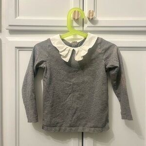 Jacadi Gray Long Sleeve Shirt with White Collar